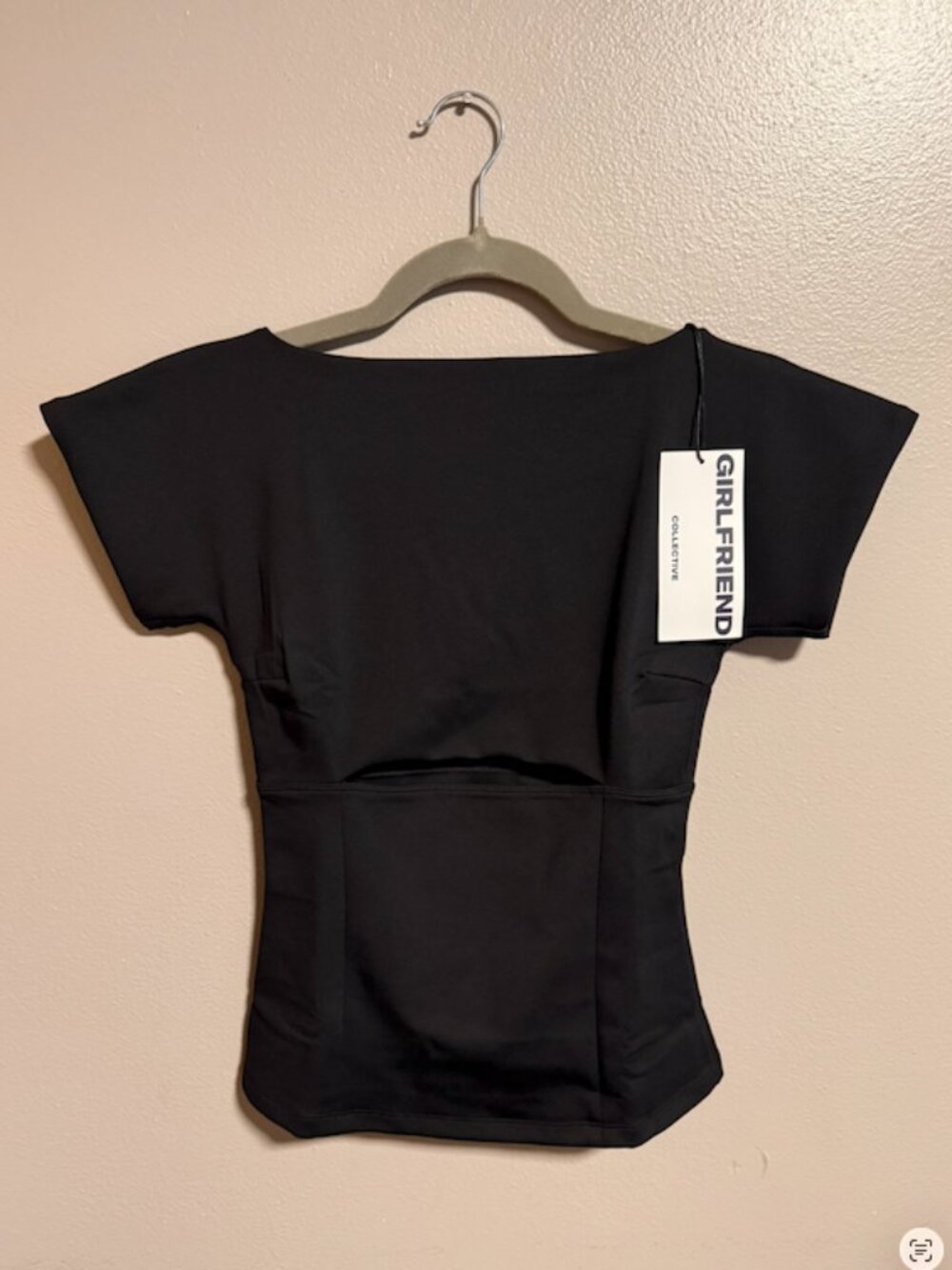 NWT Girlfriend Collective Black Activewear Tee | Size S